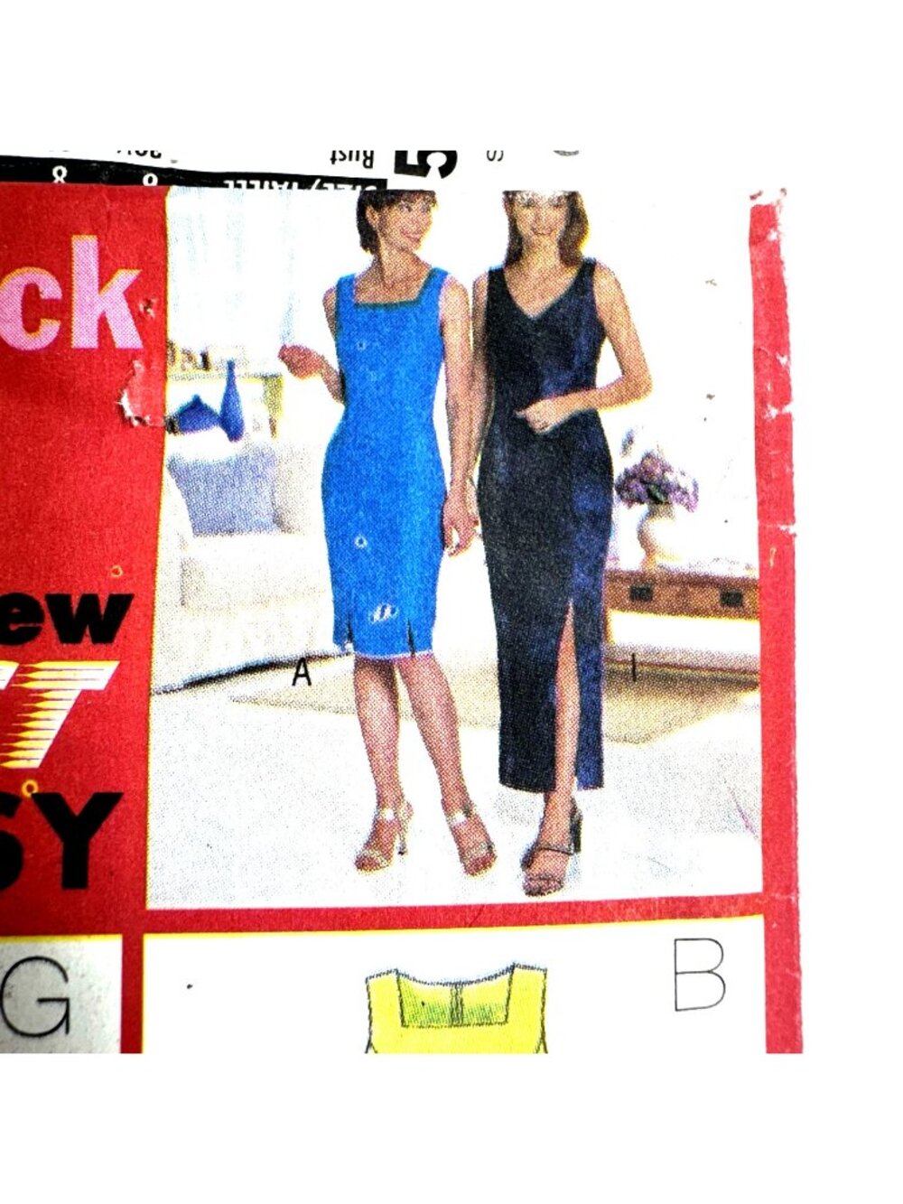Butterick 9 Sew Fast & Easy! 5588 Lined Dress Misses 6-8-10 Pattern Uncut